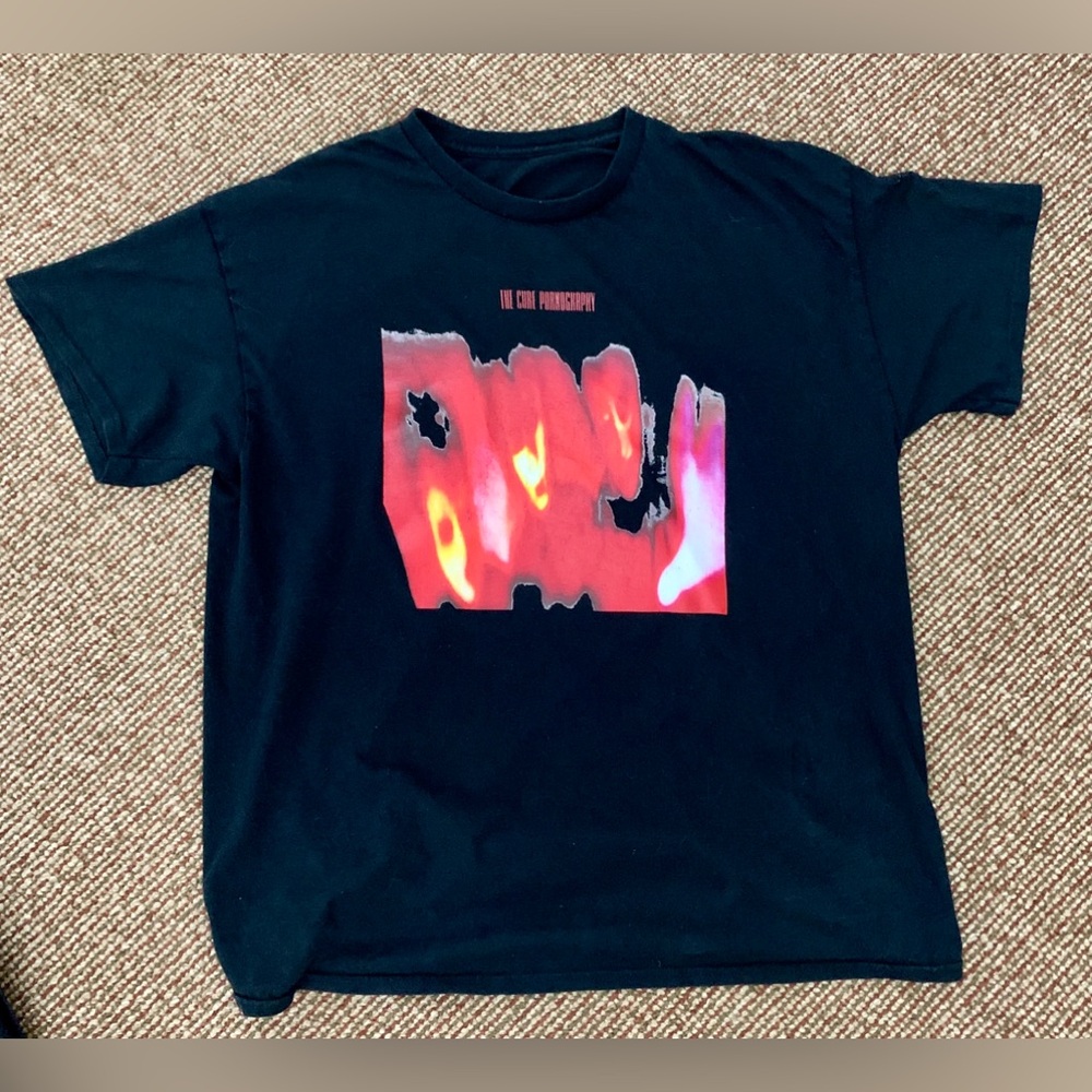 Vtg The Cure Pornography 1982 Album Artwork Graphic Black T Shirt Men’s XL